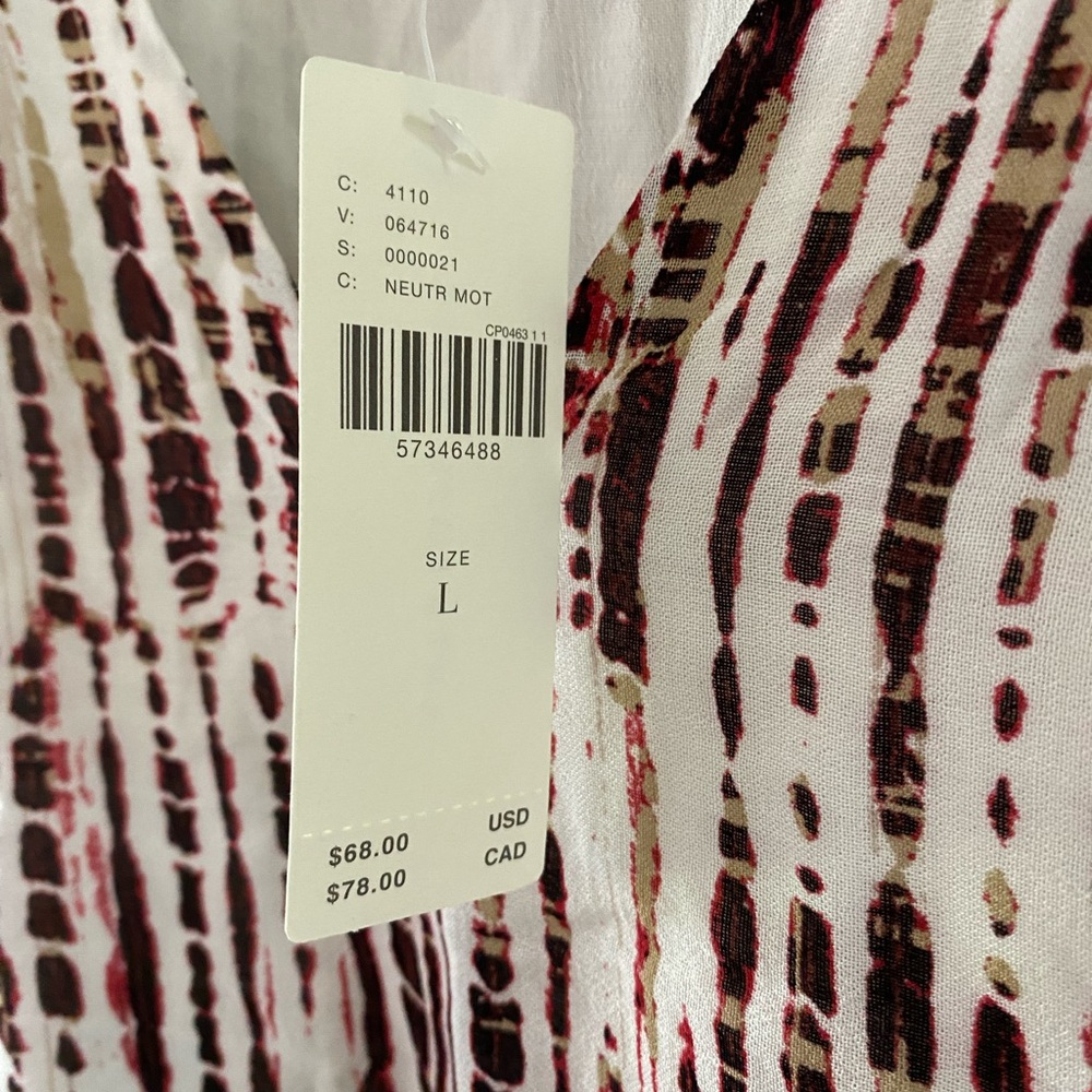 NWT‎ Anthropologie Olivia Cami Top White Red Layered Spaghetti Strap Boho Sz L - Picture 5 of 10